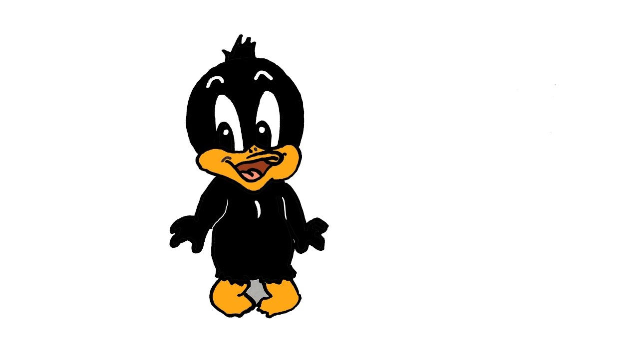 How To Draw Baby Daffy Duck (LOONEY TUNES) - YouTube