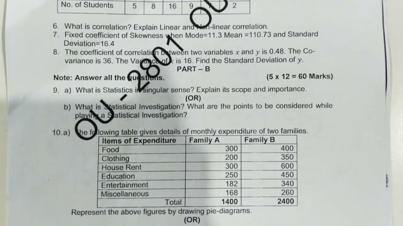 Business Statistics B.com 3Sem 2022 Question Paper - YouTube