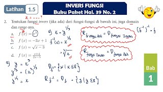 LATIHAN 1.5 NO 2 FUNGSI INVERS MATEMATIKAS SMA KELAS 11 #kurikulummerdeka #matematikasma