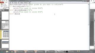 Python Tutorial 1A IF statements to match a grade to a calculator