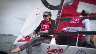 Dany Michalski beim Audi Sailing e-tron Cup in Kiel während der Kieler Woche