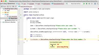 5. Interacting with the user using the JOptionPane class
