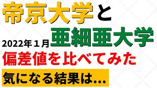 帝京大学と亜細亜大学の難易度の比較。大東亜帝国の偏差値・レベル【2022年1月】