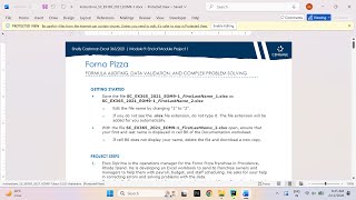 Shelly Cashman Excel 365/2021 | Module 9: End of Module Project 1 Forno Pizza