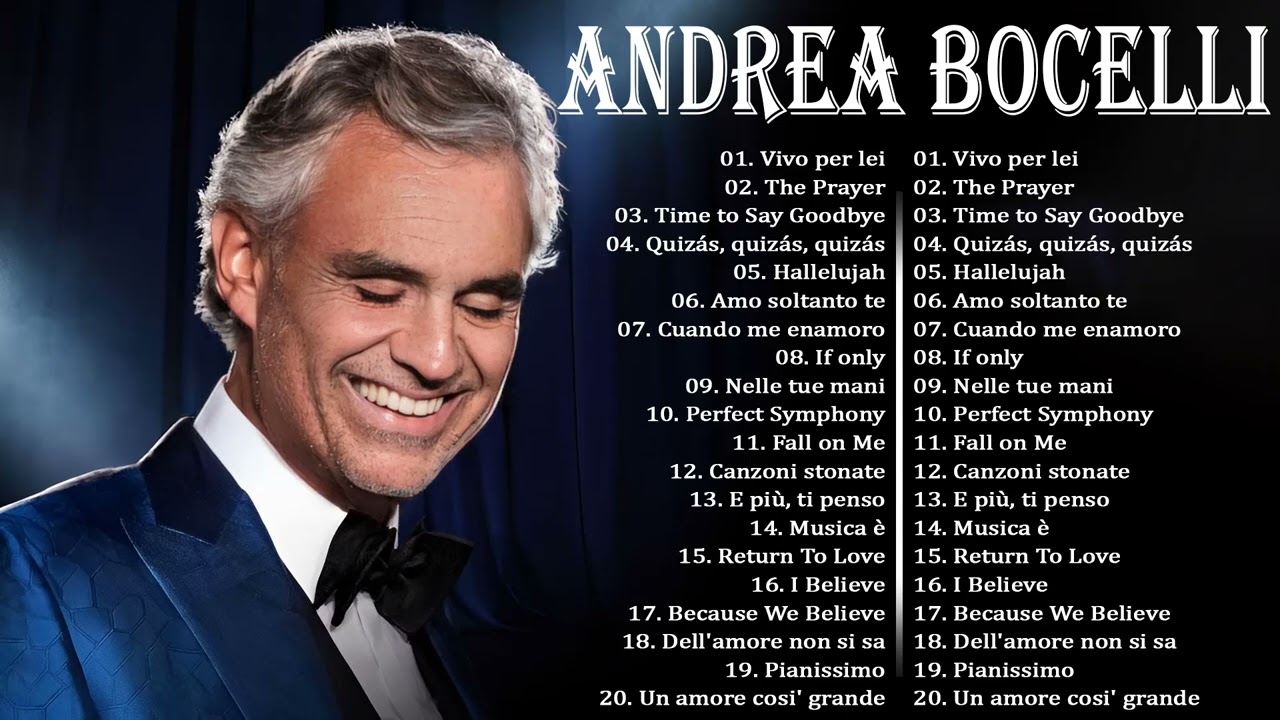 Andrea Bocelli Greatest Hits 2024 🎼 Best Songs Of Andrea Bocelli 🎼 ...