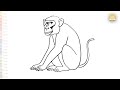 Monkey easy drawings | Outline sketches | How to draw A Monkey step by step easily | #artjanag