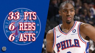 Tyrese Maxey 33 pts 6 rebs 6 asts vs Knicks 24/25 season