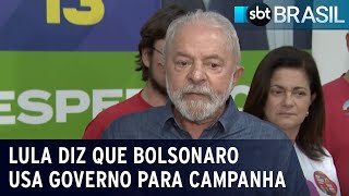 Lula critica Bolsonaro e diz que candidato usa governo para campanha | SBT Brasil (08/10/22)