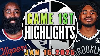 Los Angeles Clippers Vs Brooklyn Nets Game 1st Highlights Jan 15,2025 NBA Season 2024-25