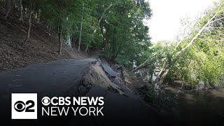 Suffolk County families can't drive down dead-end street after partial collapse