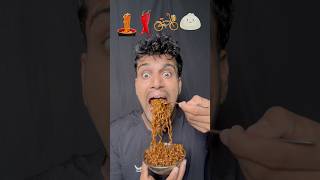 Noodles,chilly,cycle,jelly🍝🌶️🚴🪼 #asmr #eatingchallenge #bikueating #mukbang #funny #tomandjelly