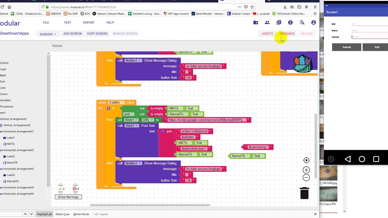 CRUD Spreadsheet (Update) + With Google Apps Script Kodular/App ...