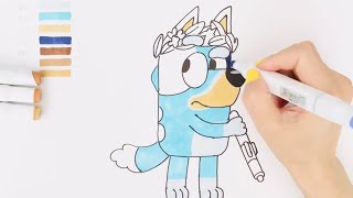 How to Draw Bluey | Let’s Play Outdoors with Bluey | Easy drawing for kids #bluey #drawing #art