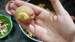 మోతిచూర్ లడ్డు టేస్ట్ తో గోధుమరవ్వ లడ్డు||broken wheat laddu with mothichur laddu taste no sugar