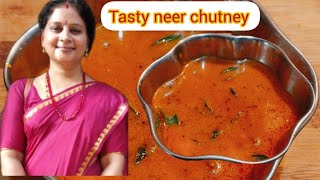 Tomato neer chutney for idly Dosa Uthappam | no onion no garlic | in tamil by Sowmya Ravi😇❤