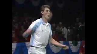 Badminton 1987 MS final. Indonesia vs Denmark. 80an style