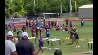 Runners chat on the track