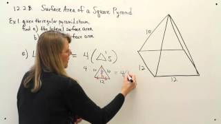 12-2B--Surface Area of Square Pyramid