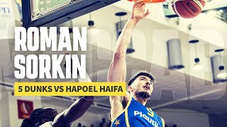 Roman Sorkin (5 dunks) highlights vs Hapoel Haifa | המהלכים של רומן סורקין נגד הפועל חיפה