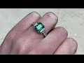 2.42ct emerald and baguette cut diamond in 18k white gold ring tennyson ring hand video