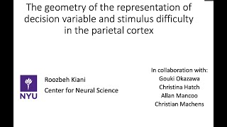 The geometry of the representation of decision variable \u0026 stimulus difficulty in the parietal cortex