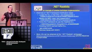 DEFCON 17: Managed Code Rootkits - Hooking into Runtime Environments
