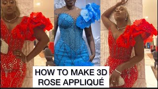 HOW TO MAKE A TRENDY 3D ROSE APPLIQUÉ #applique  #3dapplique