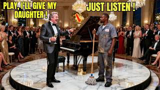 "Play It, I'll Give You My Daughter" Billionaire Mocks Black Janitor — 4 Notes Killed His Smirk