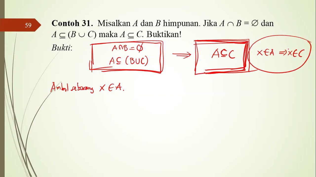 Contoh Pembuktian Sifat Operasi Himpunan Berbentuk Implikasi | Logika ...