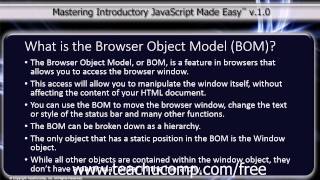 JavaScript Training Tutorial What is the Browser Object Model (BOM)?