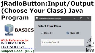 Simple Input / Output Program using jRadioButton - Beginners | Java GUI Simple Program | ARBX CodeX