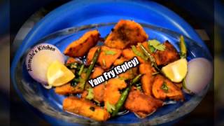 Yam crispy fry | Kanda spicy Fry easy \u0026 quick process | teluguion by Ammulu's Kitchen