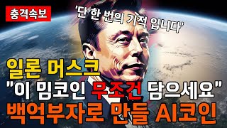 (단독속보) 일론 머스크 '이 코인은 여러분들 당장 백억부자로 끌고 갑니다' 2월에 무조건 담아야 하는 밈코인 TOP 1