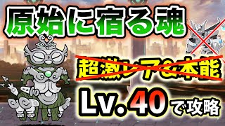 原始に宿る魂　超激レアなし\u0026本能なし・レベル40で簡単攻略【にゃんこ大戦争】