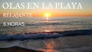 6H de olas en la playa durante el atardecer para relajarte, leer, concentrarte, meditar, dormir,...