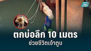 ช่วยชีวิตสุนัขพลัดตกบ่อน้ำลึก 10 เมตร