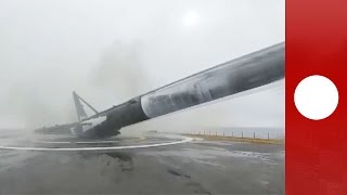 SpaceX Falcon 9 v1.1 rocket explodes on landing