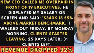 New CEO Called Me OVERPAID at Meeting—I Walked Out and Their Revenue Dropped 32%