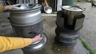 Truck rim stove upgrades