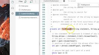 Java Chatbot findKeyword Demo 1