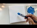 Easy acrylic painting with explanation!! Flower and Moon painting for beginners