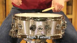 DW Collector's Snare Drum Knurled 3mm Steel 5.5x14 (video demo)