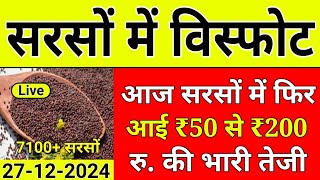 सरसों में धमाका !! आज 26 दिसंबर 2024 सरसों का मंडी और प्लांट भाव॥ सरसों में लगातार तेजी॥ sarso bhav