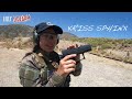 airsoft girl swaps out airsoft gun for real gun 　りりあんぬ葵×実弾射撃