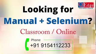 Manual Testing & Selenium Training | Hyderabad | Bangalore | Pune | India | USA