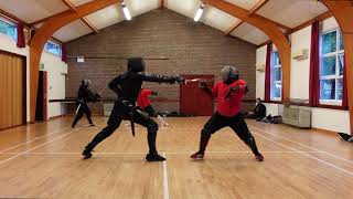 Sidesword sparring - Michael (AHF instructor) vs Jordan (AOS Instructor)