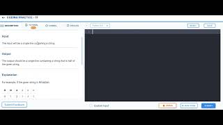 Half string (coding practice - 1F) #nextwave #codingpractice #pythonhelloworld