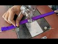 చిన్న మిషిన్ తో నీట్ థ్రెడ్ పైపింగ్ easy tread piping stitching small machine single foot setup