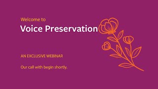ALS Canada Webinar: Voice Preservation
