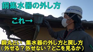 銅雨樋　集水器の外し方と戻し方※外せるか？外せないか？どこを見るか